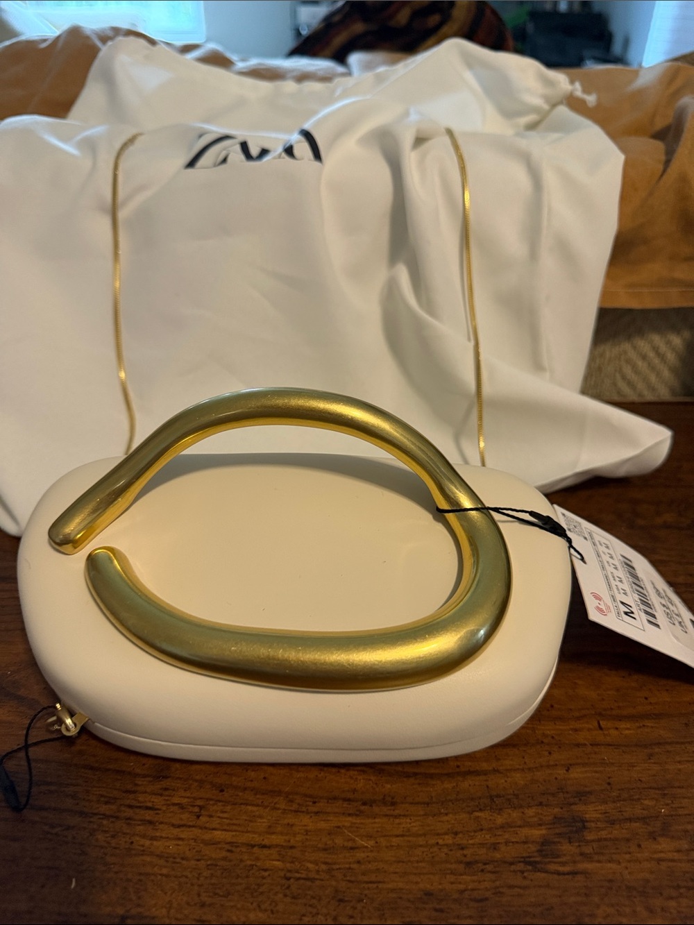 NWT Zaras Gold Clasp Box Bag